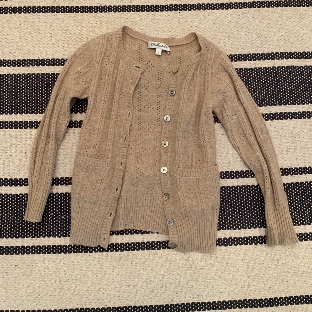 Nellystella Tan Cashmere Cardigan
